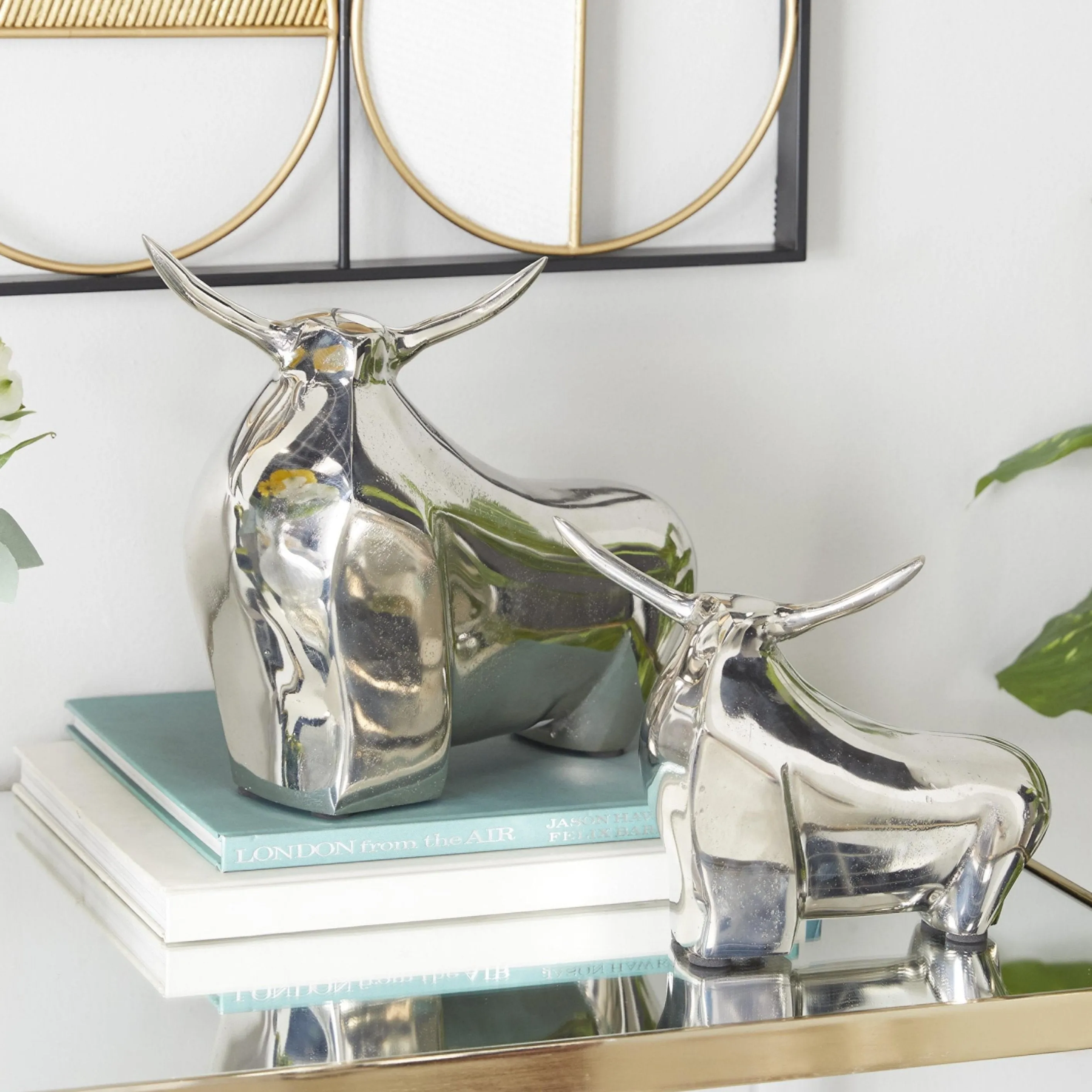 POLISHED SILVER ALUMINUM BULLS