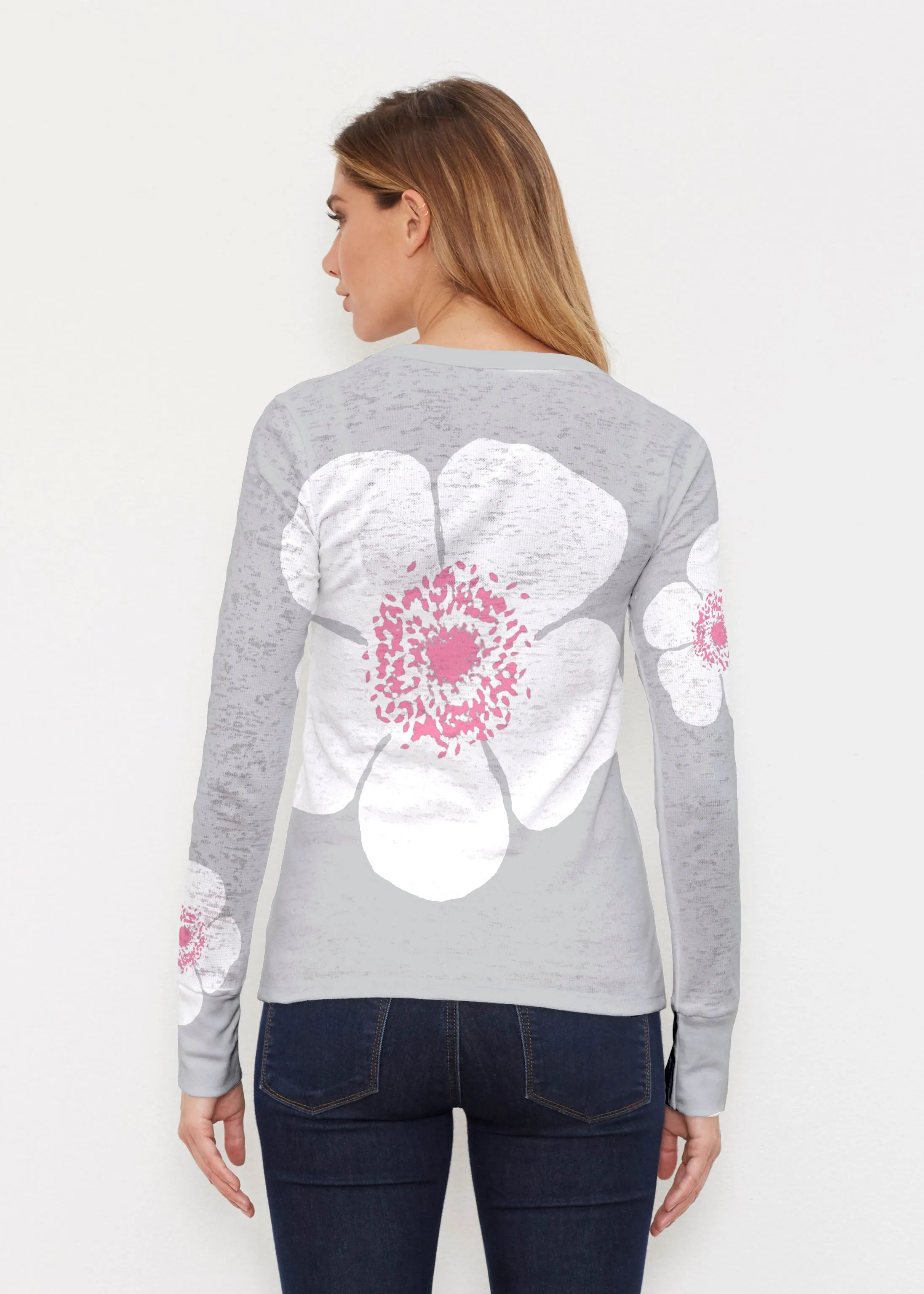 Poppy Grey (7016) ~ Thermal Long Sleeve Crew Shirt