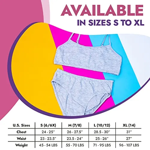 Popular Matching Girls Underwear Set - Crop Cami Training Bras for Girls with Hipster Girls Panties 10 pieces