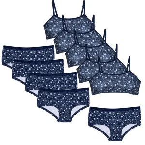 Popular Matching Girls Underwear Set - Crop Cami Training Bras for Girls with Hipster Girls Panties 10 pieces