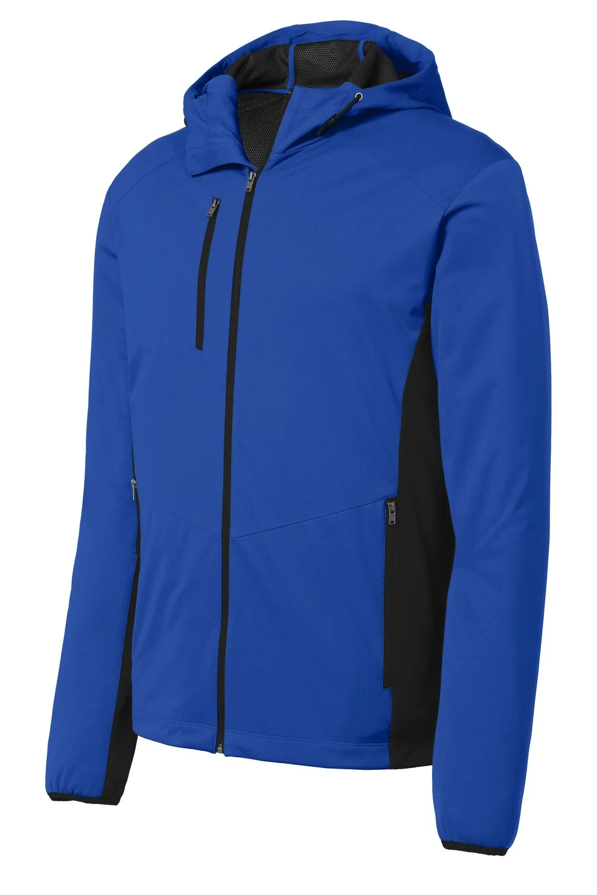 Port Authority Active Hooded Soft Shell Jacket. J719 True Royal/ Deep Black
