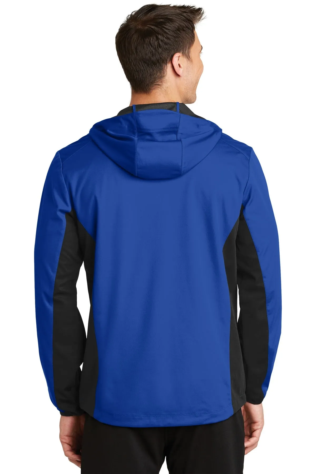 Port Authority Active Hooded Soft Shell Jacket. J719 True Royal/ Deep Black