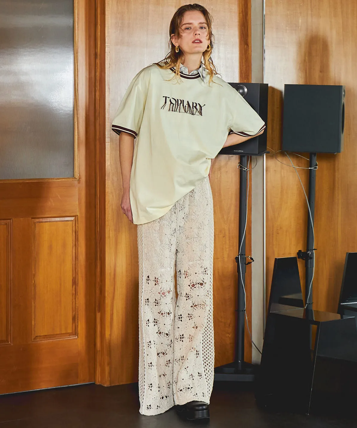 【PRE-ORDER】Mixed Lace Easy Pants