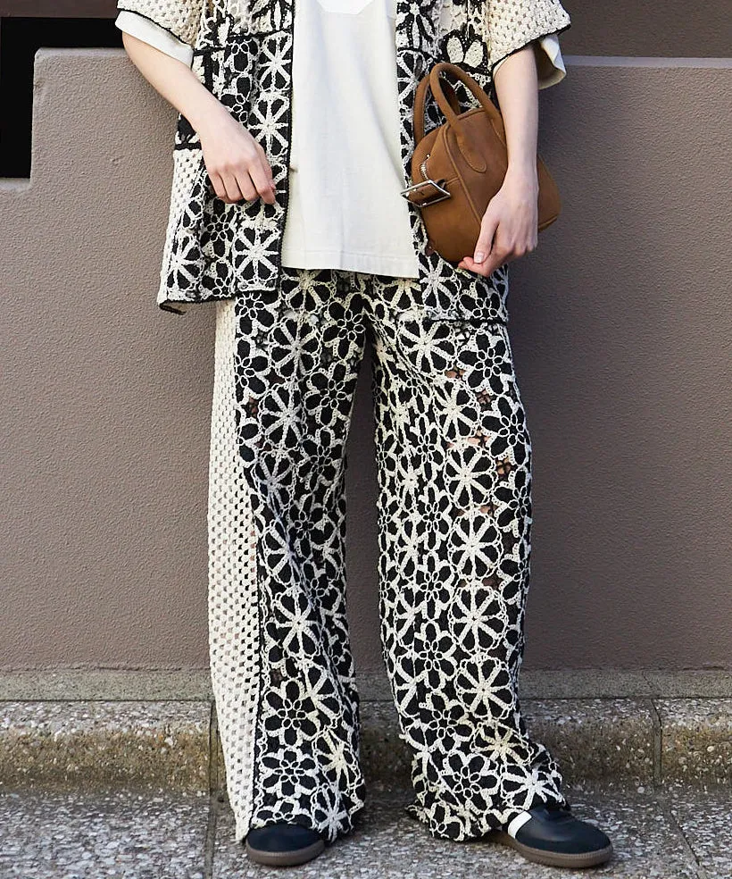 【PRE-ORDER】Mixed Lace Easy Pants