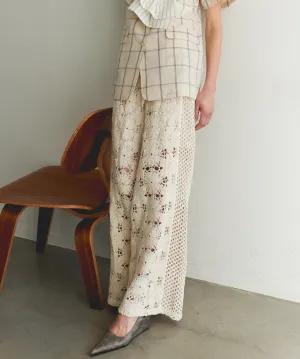 【PRE-ORDER】Mixed Lace Easy Pants