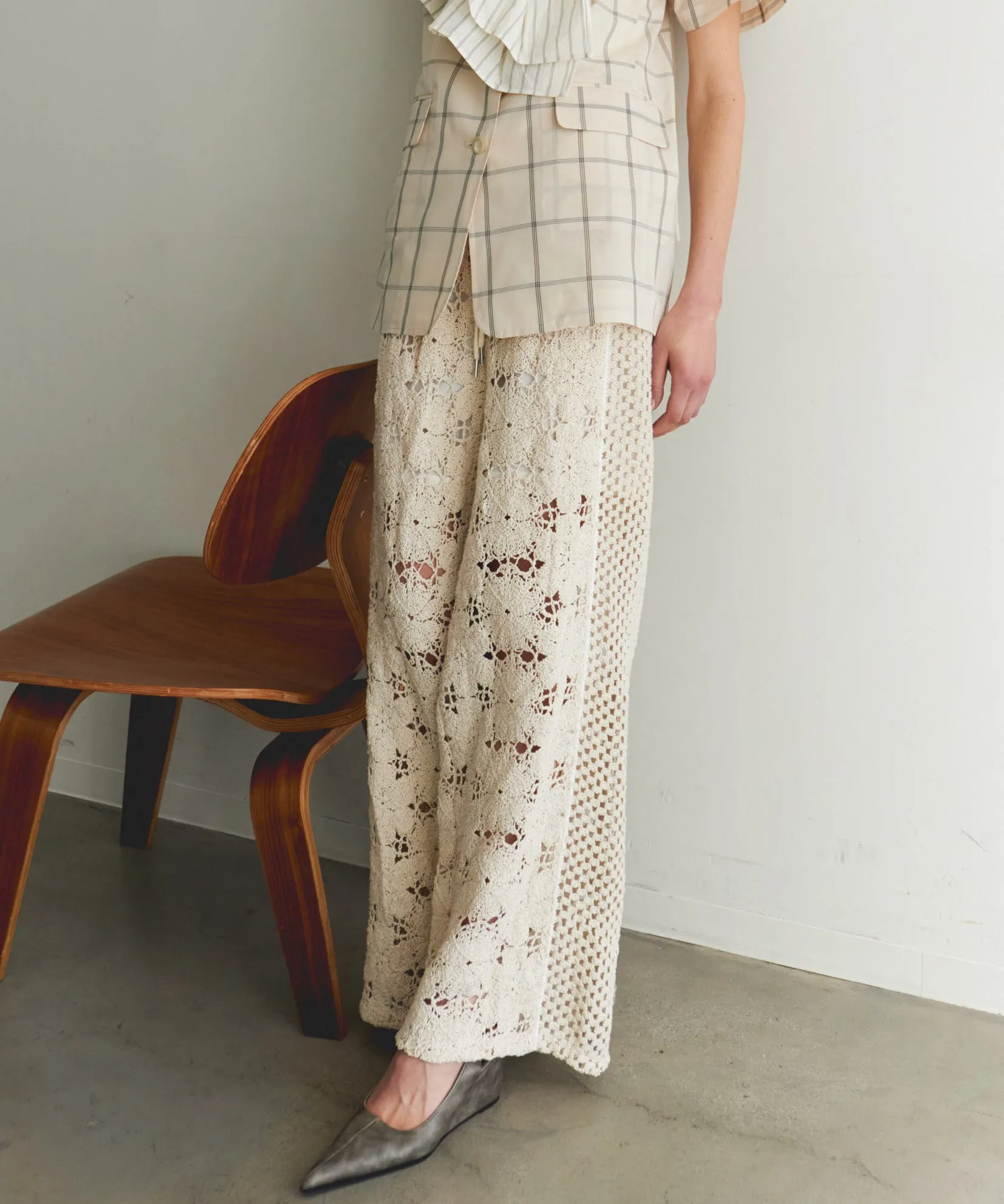 【PRE-ORDER】Mixed Lace Easy Pants