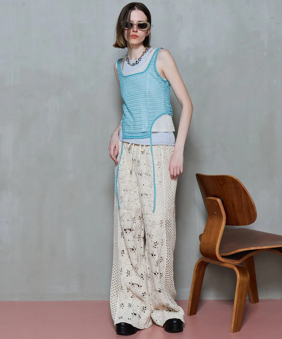 【PRE-ORDER】Mixed Lace Easy Pants