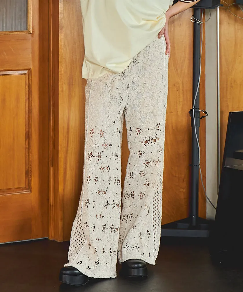 【PRE-ORDER】Mixed Lace Easy Pants