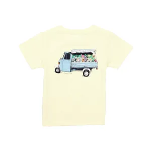 Properly Tied Girls Fresh Florals Short Sleeve Shirt- Light Yellow