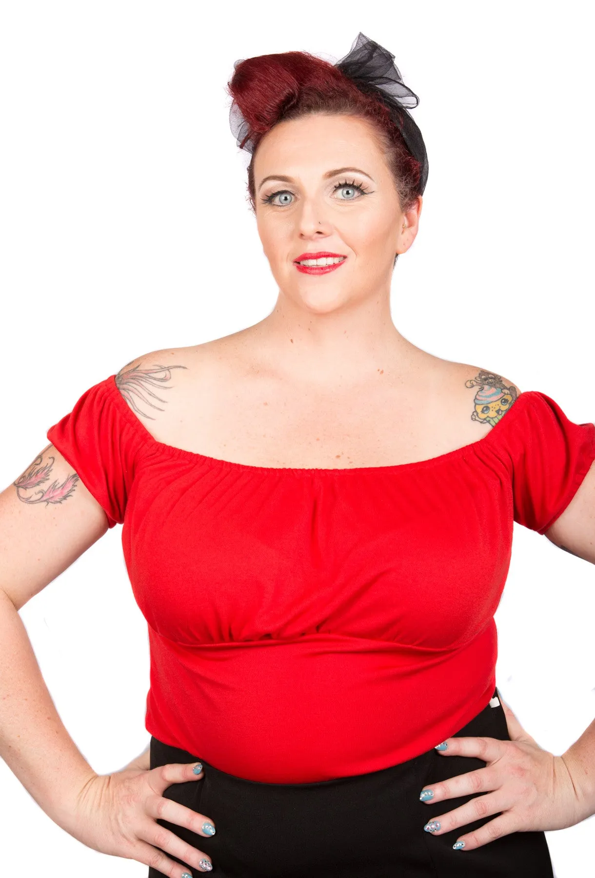 Puffy Sleeved Pinup Top