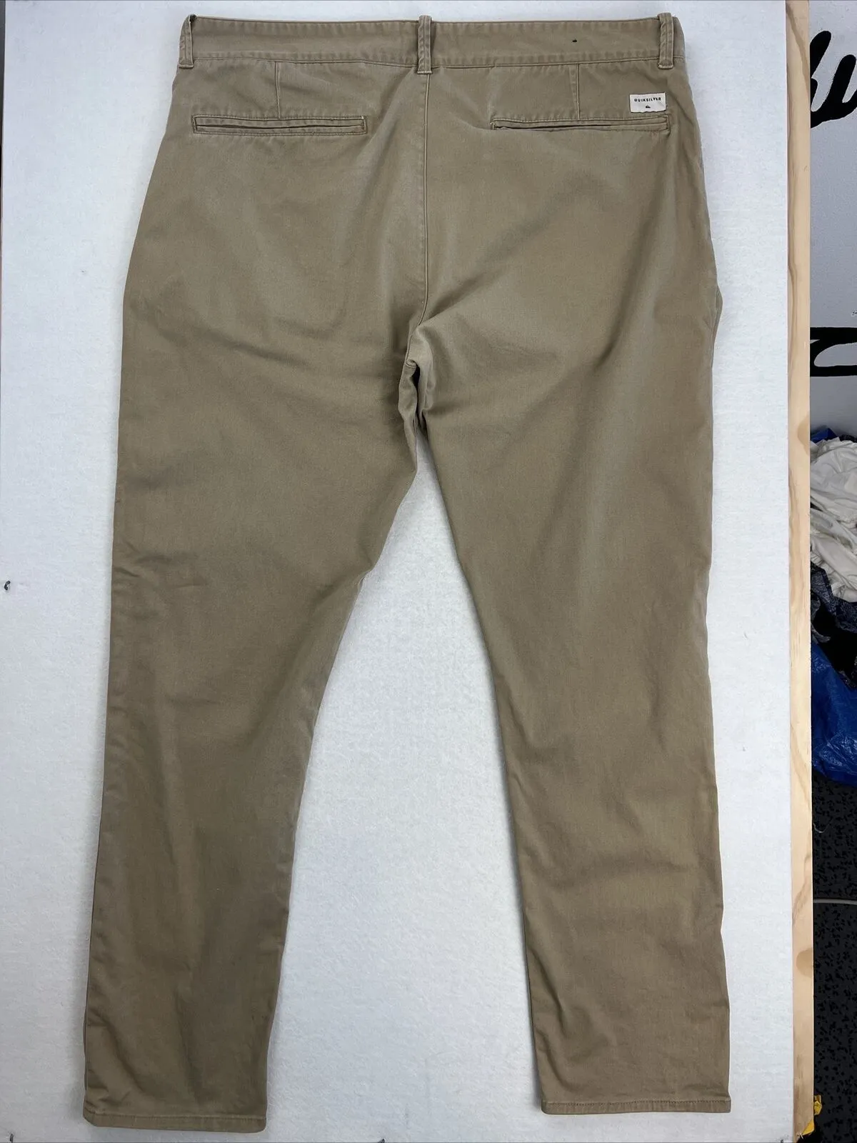 Quiksilver Mens Beige Slim Fit Chinos Size 38