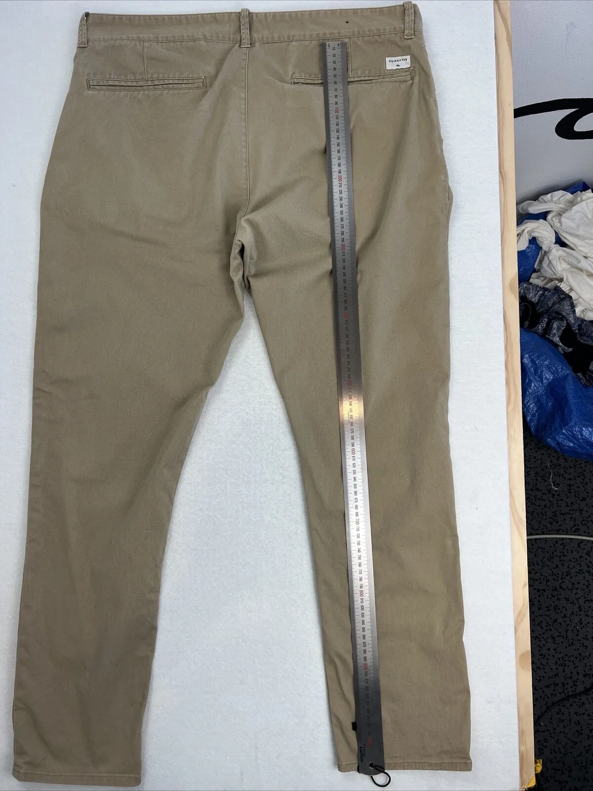 Quiksilver Mens Beige Slim Fit Chinos Size 38
