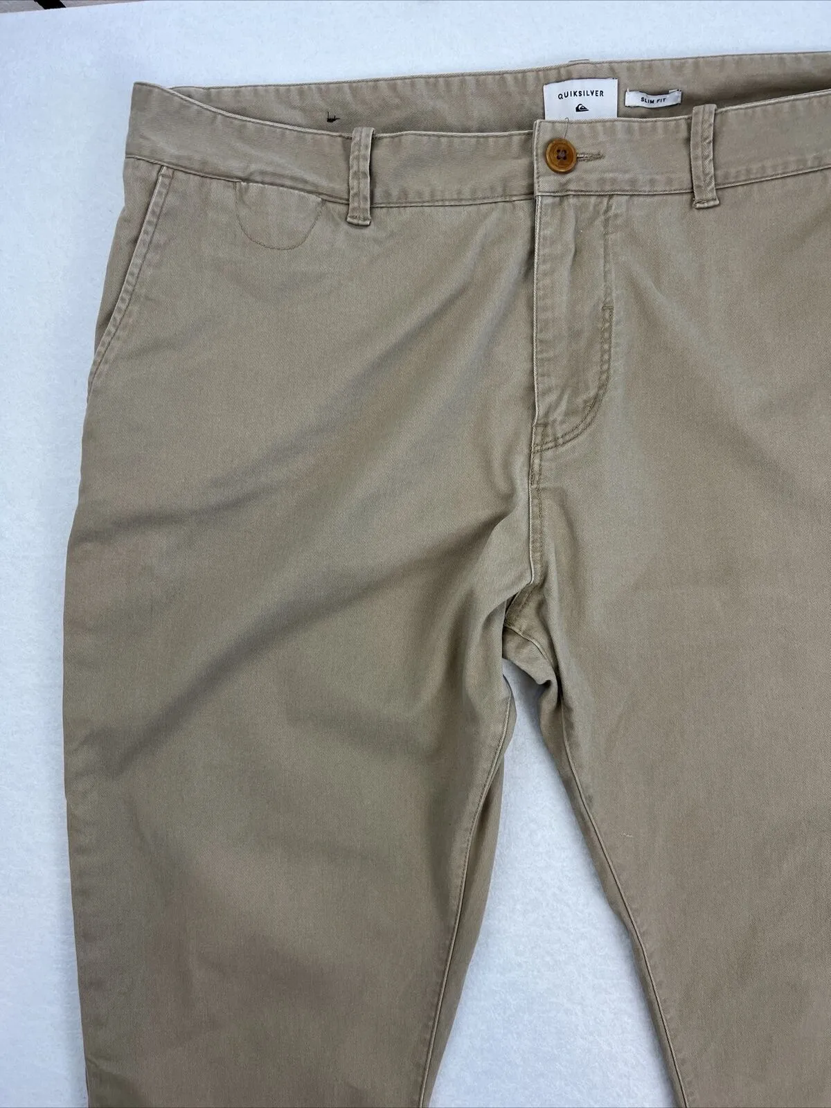 Quiksilver Mens Beige Slim Fit Chinos Size 38