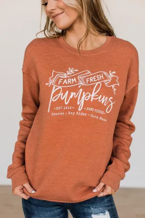 "Farm Fresh Pumpkins" Crew Neck- Pumpkin Orange