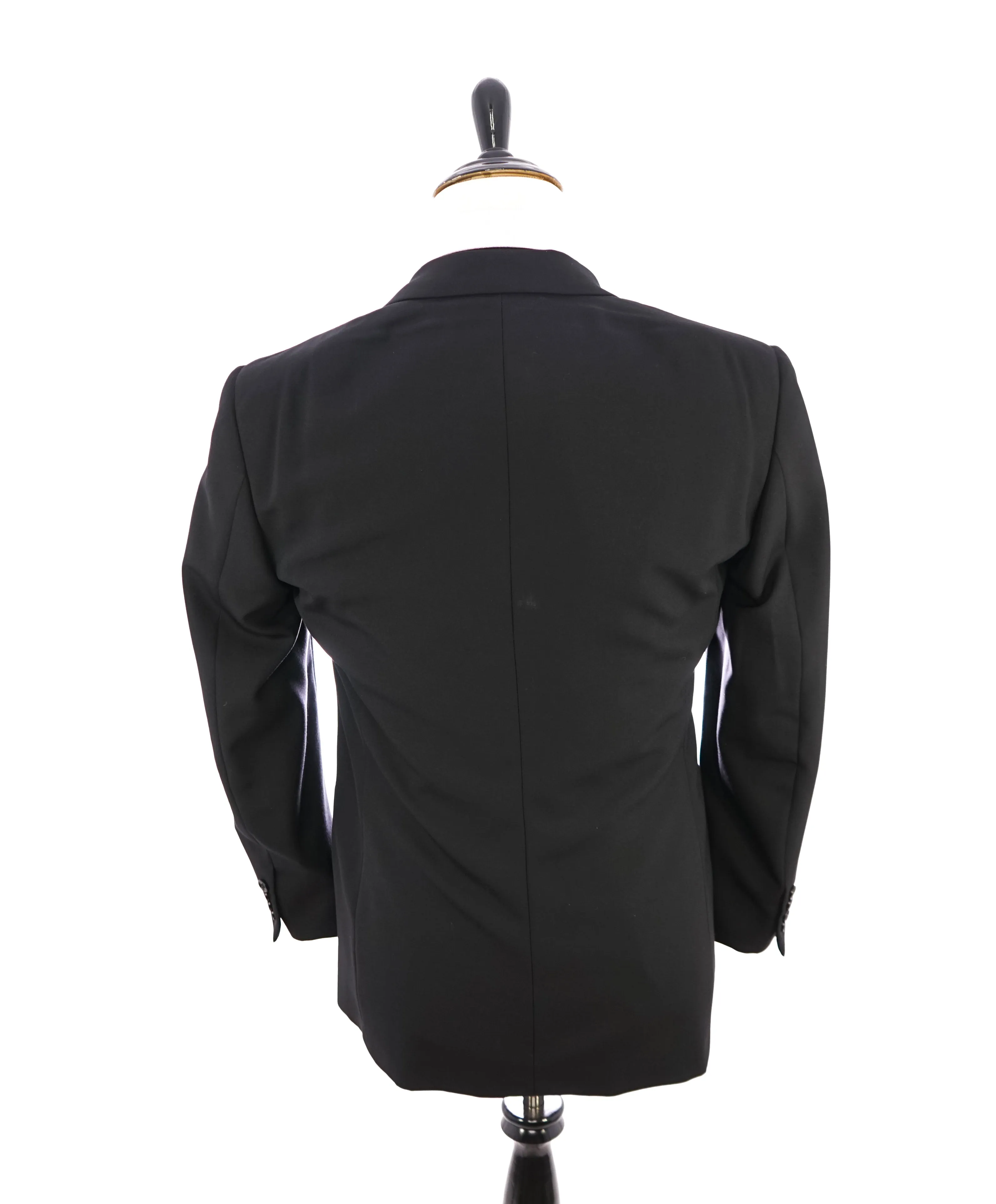 RALPH LAUREN BLACK LABEL - Notch Lapel Black Tuxedo Suit With Side Tabs - 40R