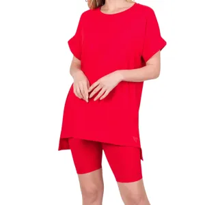 RED BUTTERY SOFT BIKER SHORTS