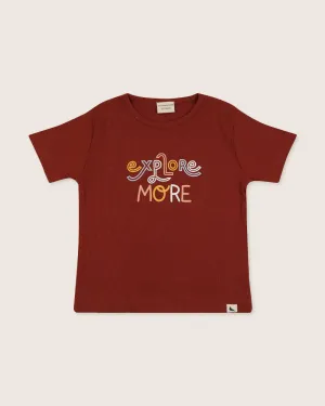 Red Explore More Slogan Print T-Shirt