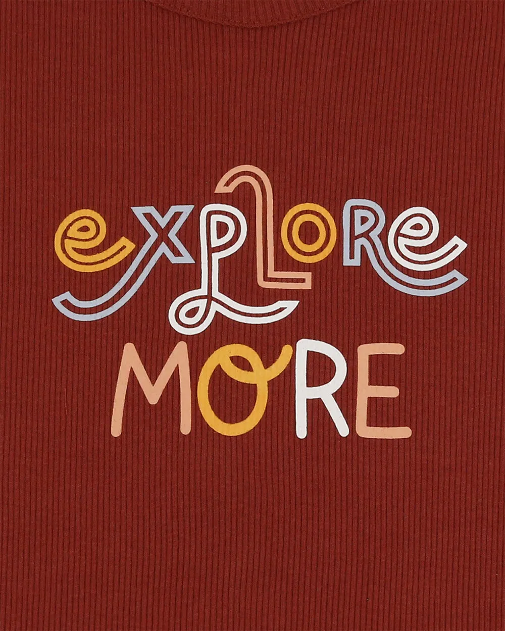 Red Explore More Slogan Print T-Shirt