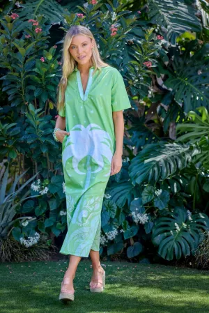Reese Dress in Celedon Palmetto