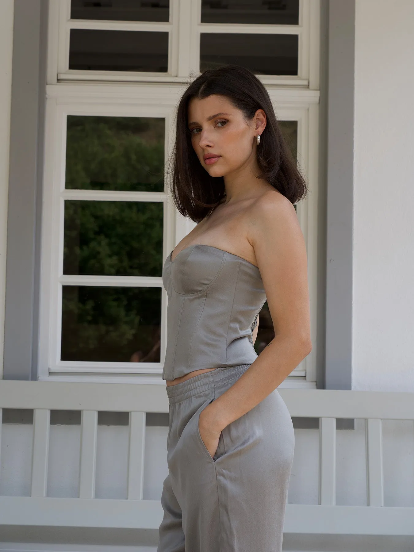 ROMANTIC - Wire Corset Top • Stone