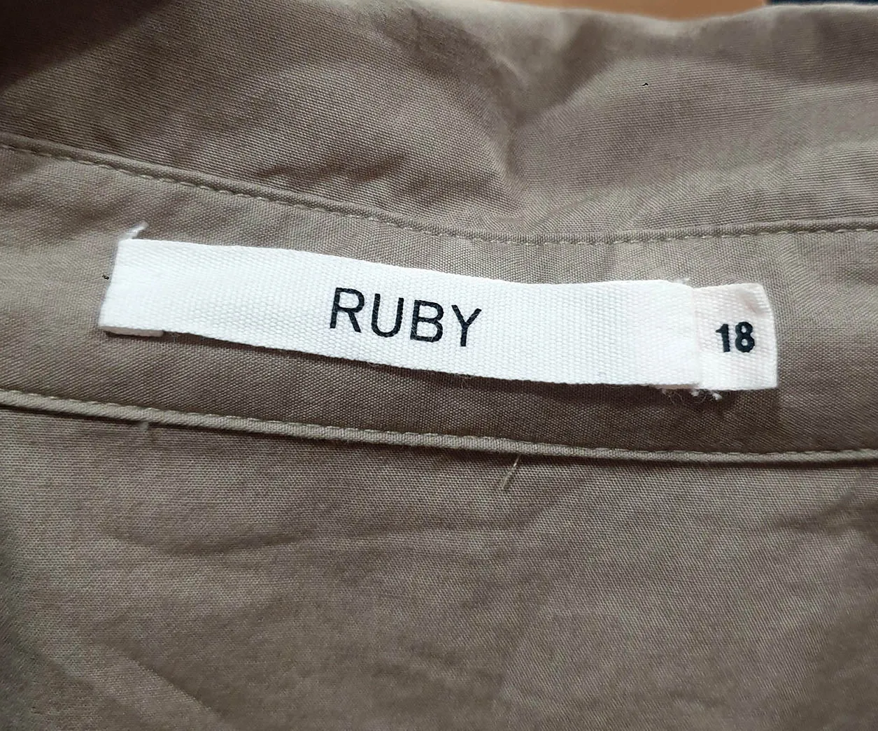 Ruby NZ tan cotton shirt size 18