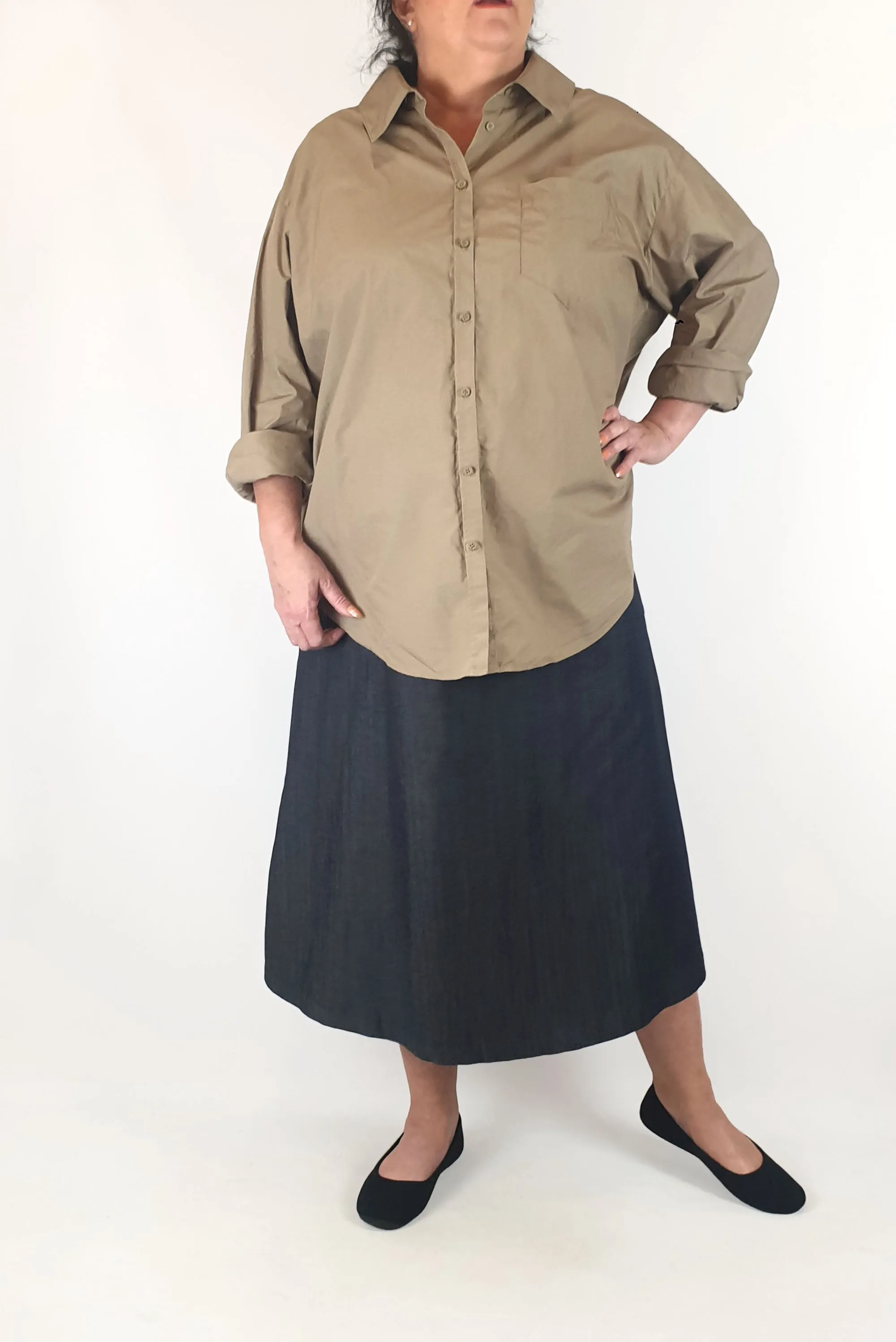 Ruby NZ tan cotton shirt size 18