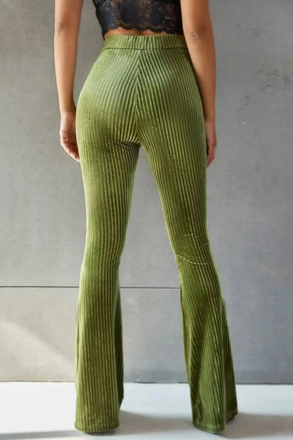 'Ruth' Ribbed High Waist Flare Pants