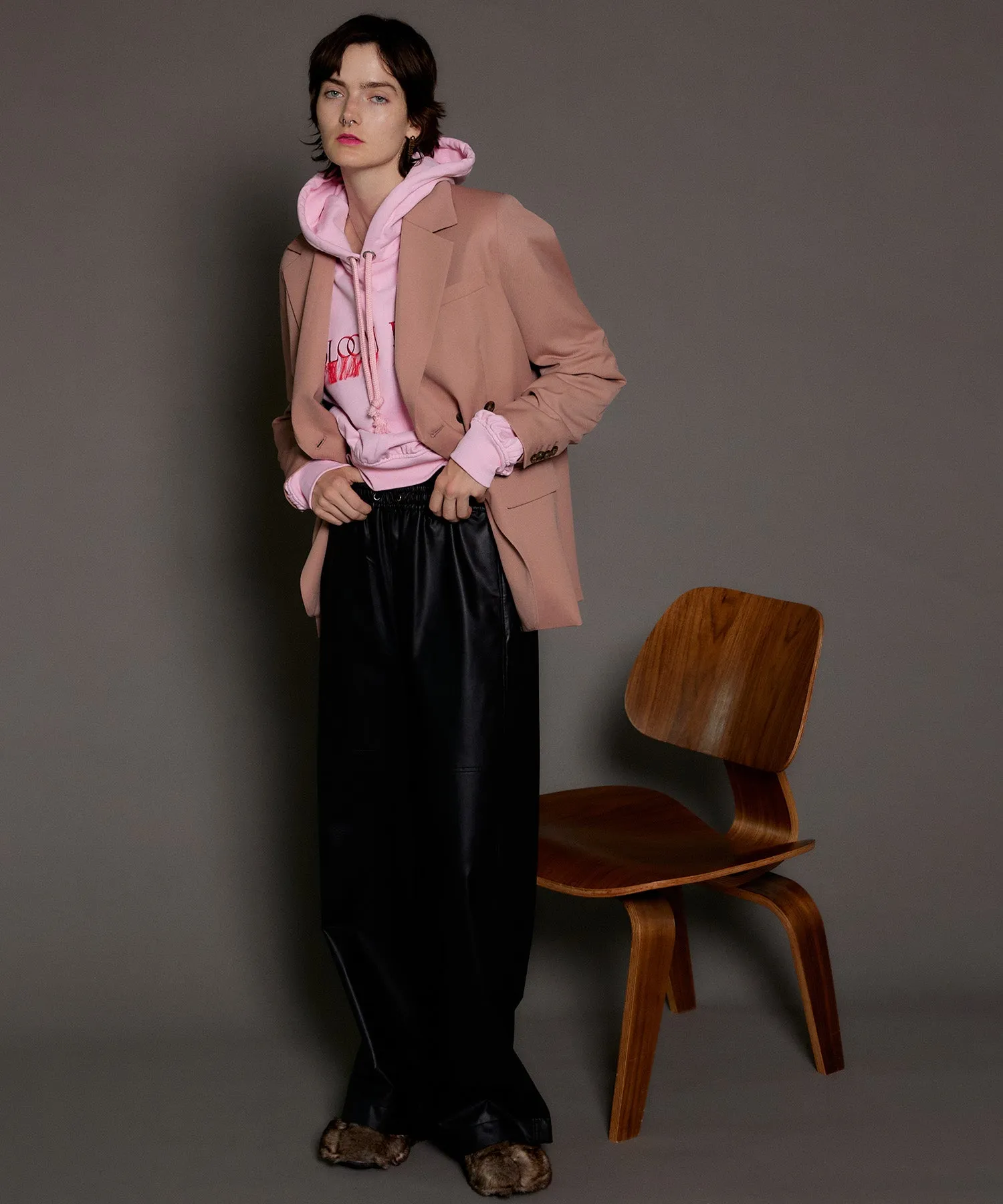 【SALE】Vegan Leather Easy Pants