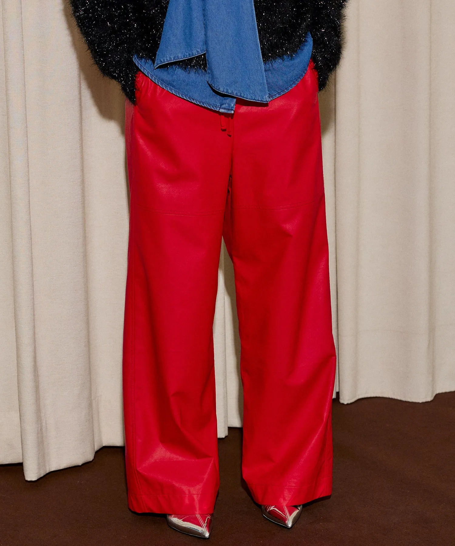 【SALE】Vegan Leather Easy Pants