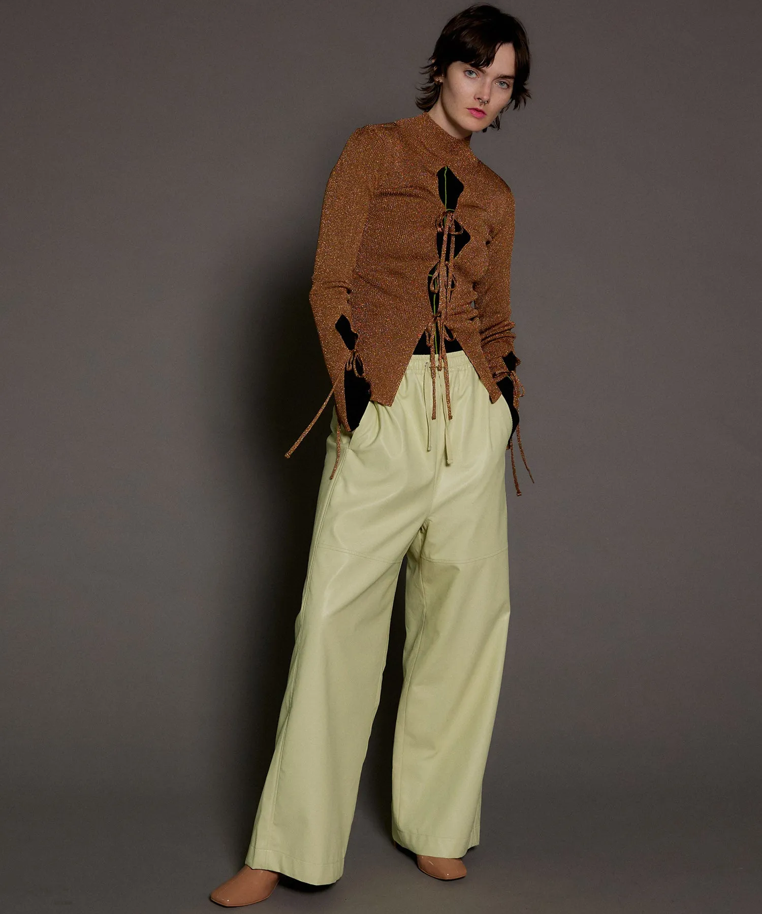 【SALE】Vegan Leather Easy Pants