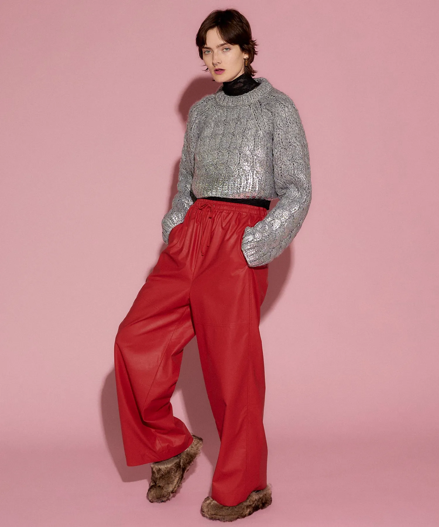 【SALE】Vegan Leather Easy Pants
