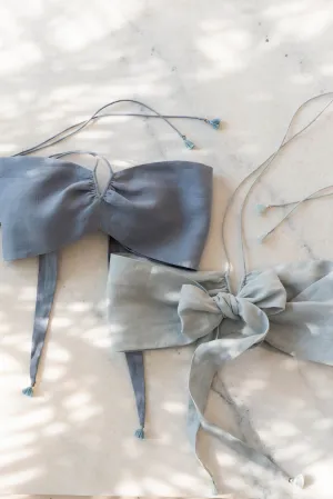 Sand Basic Tie Back Bandeau (Soft Blue)