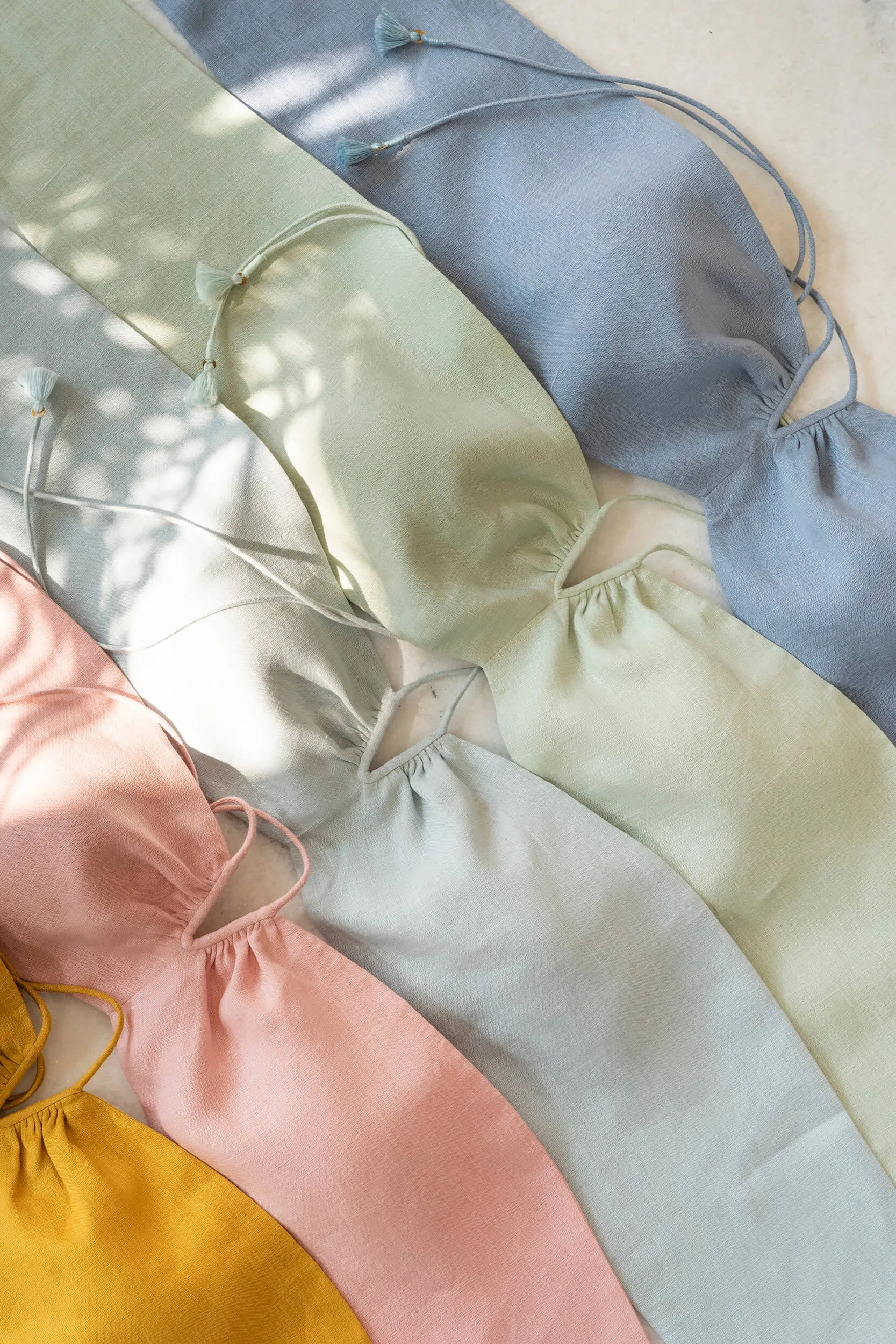Sand Basic Tie Back Bandeau (Soft Blue)