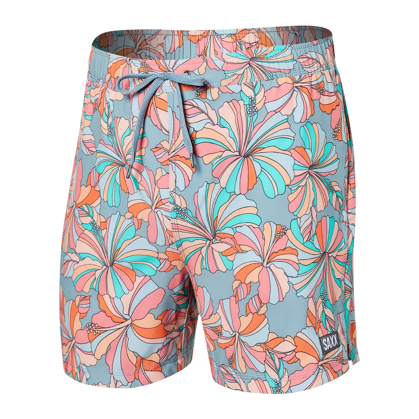 Saxx Mens Oh Buoy Stretch Volley 5" Swim Short - Flower Pop