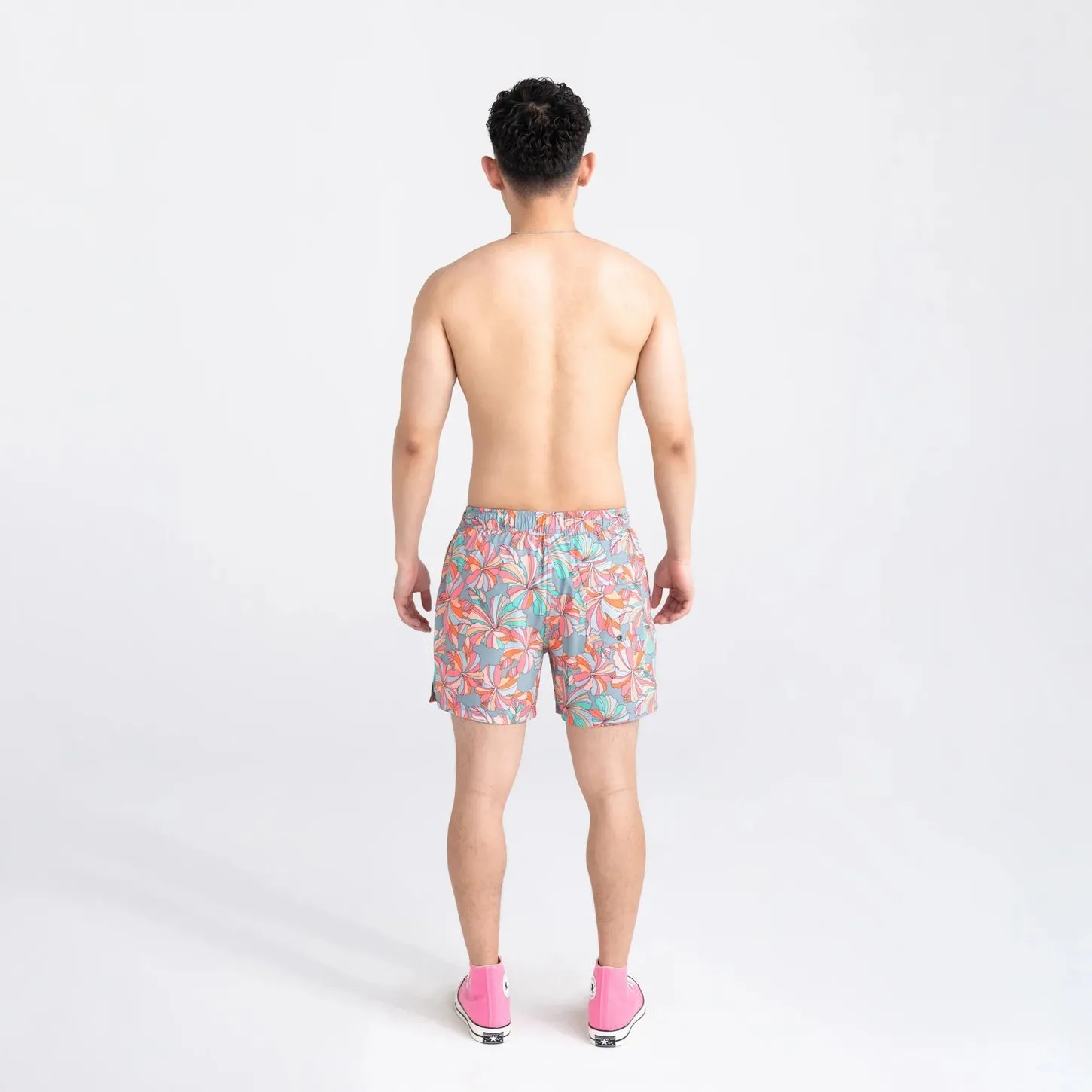 Saxx Mens Oh Buoy Stretch Volley 5" Swim Short - Flower Pop