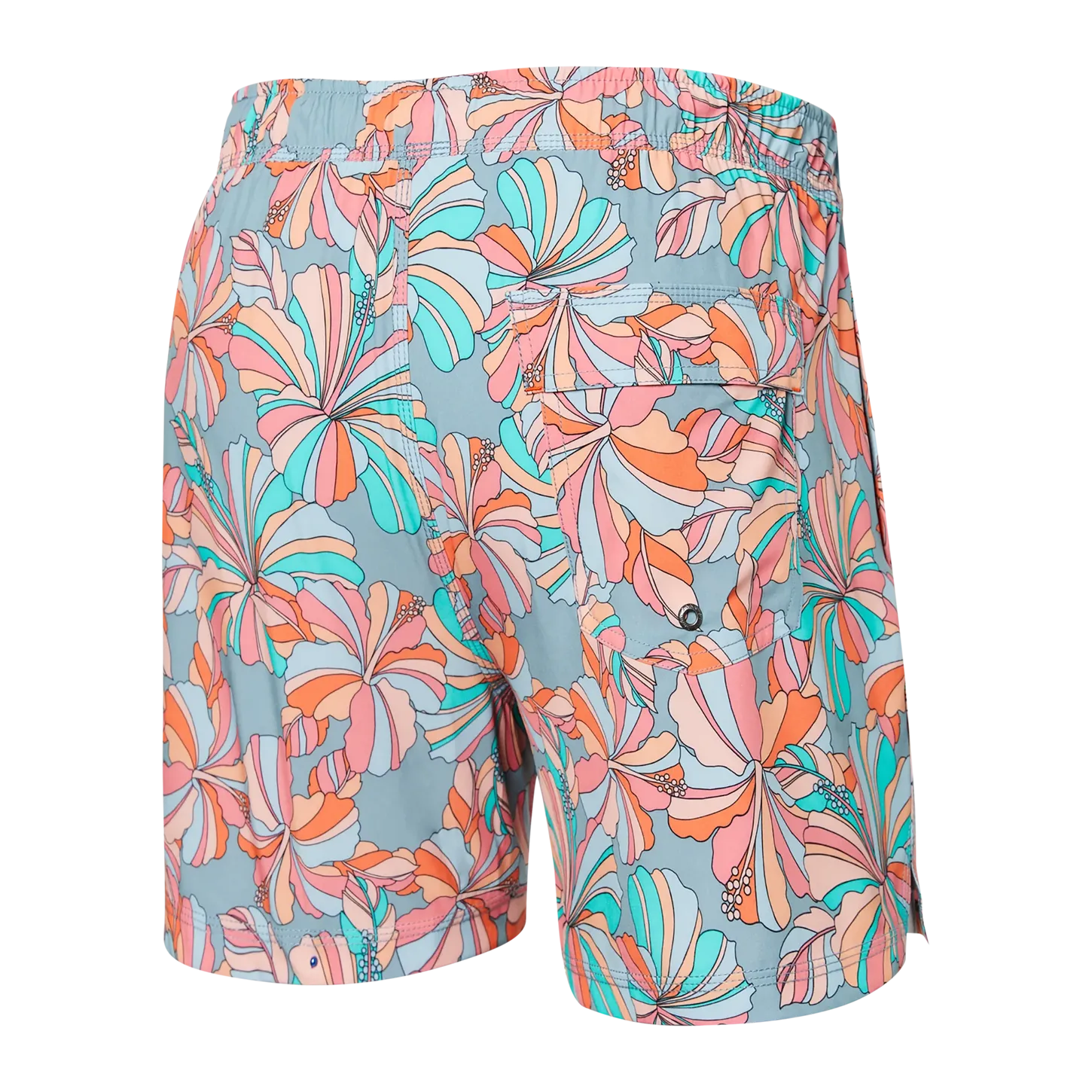 Saxx Mens Oh Buoy Stretch Volley 5" Swim Short - Flower Pop