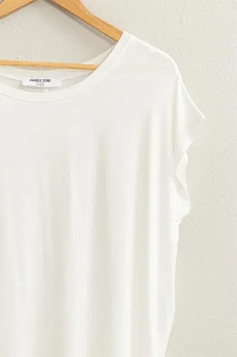 Scoop Hem Tee with Side Slits
