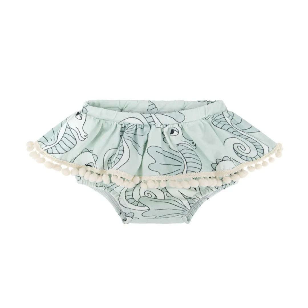 Seahorse Mint Frill Bloomers