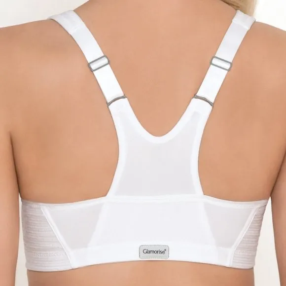 Set of 3! 34DD Glamorise SPORT Bra (DOUBLE-LAYER) Wicking HIGH-IMPACT WHITE NEW