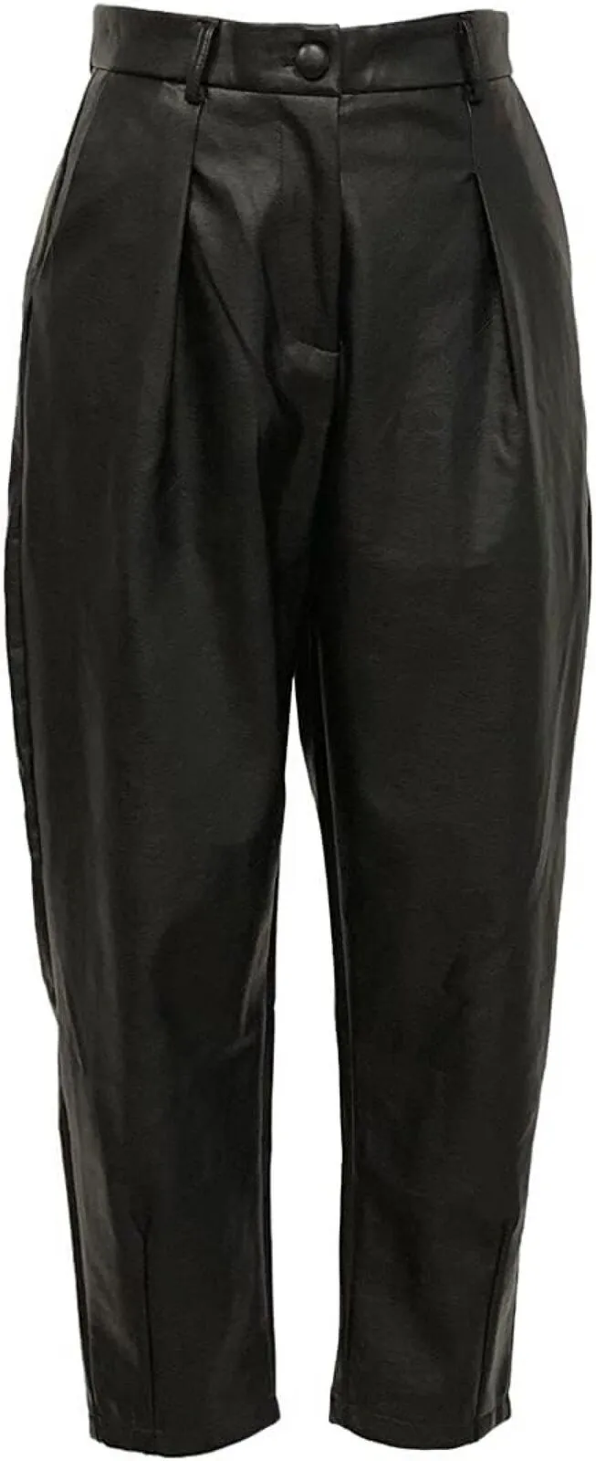 Seta Apparel Womens Leather Baggy Pants Black M