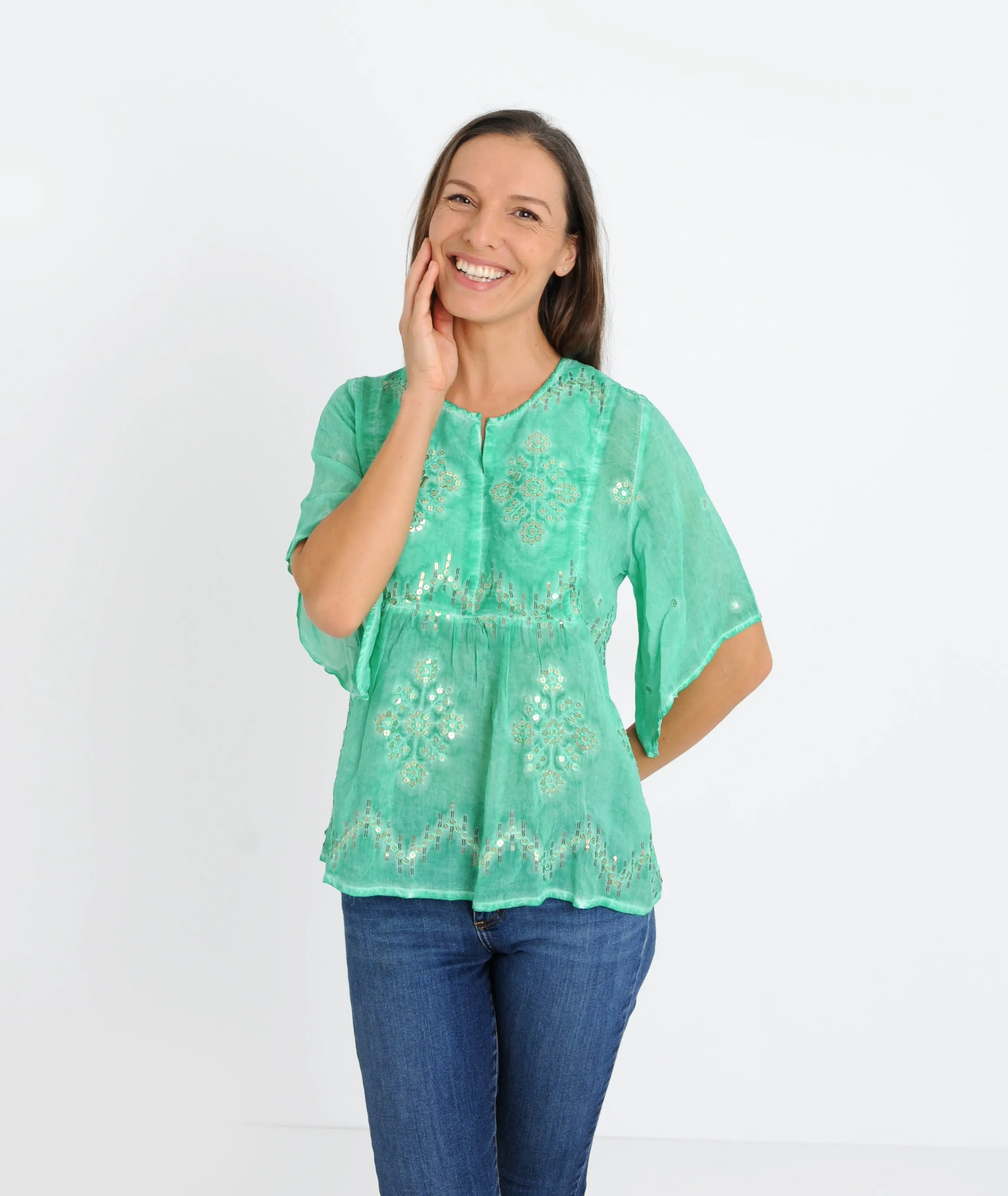 Seychelles Green Top ON SALE NOW