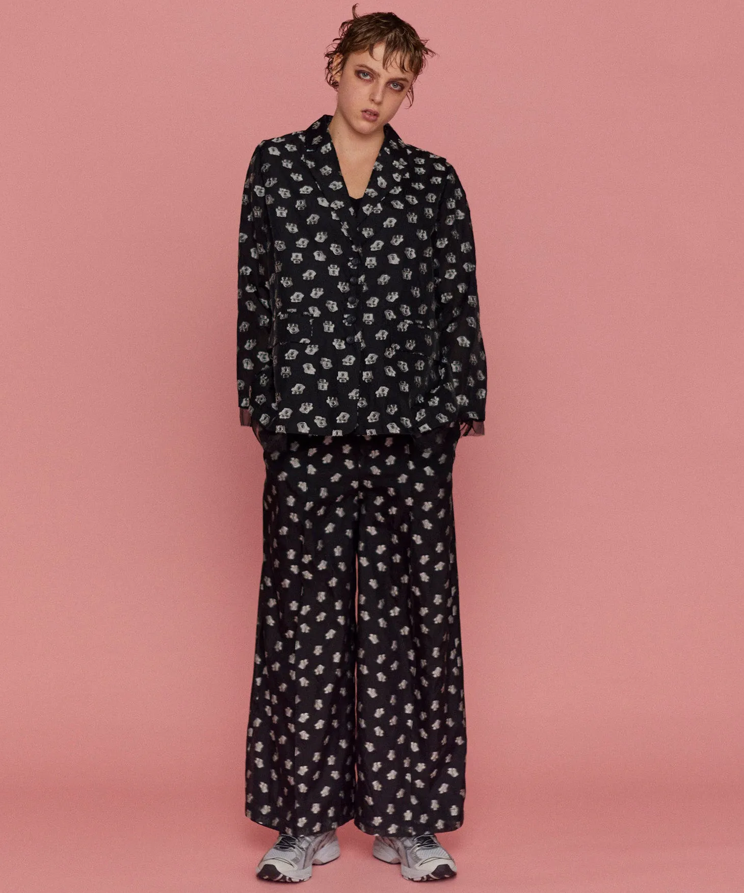 Sheer Jacquard Easy Pants