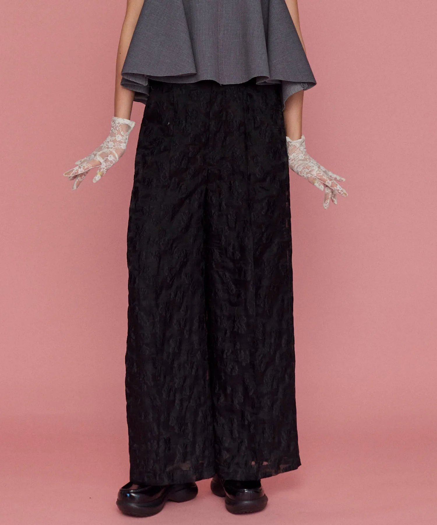 Sheer Jacquard Easy Pants
