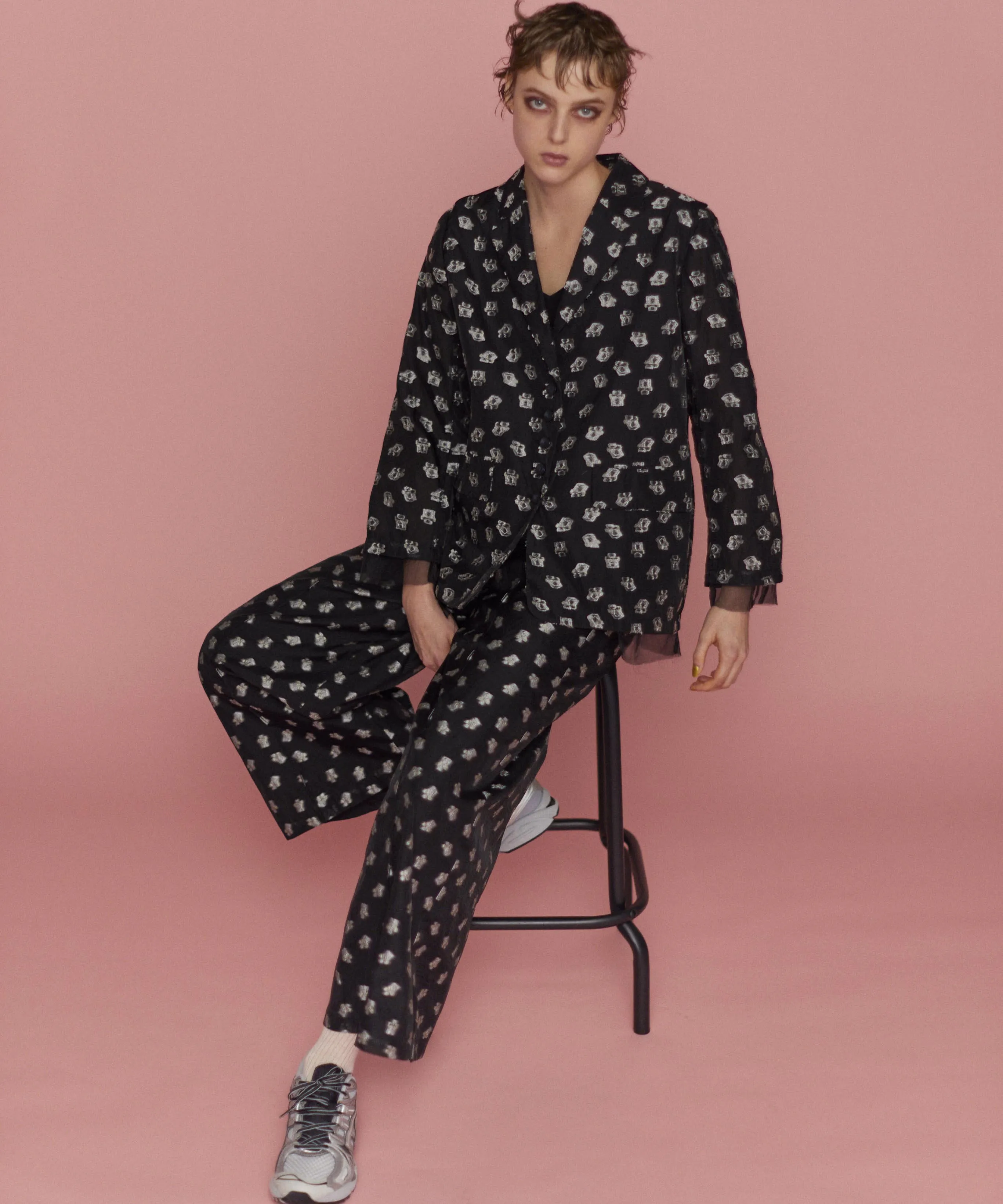 Sheer Jacquard Easy Pants