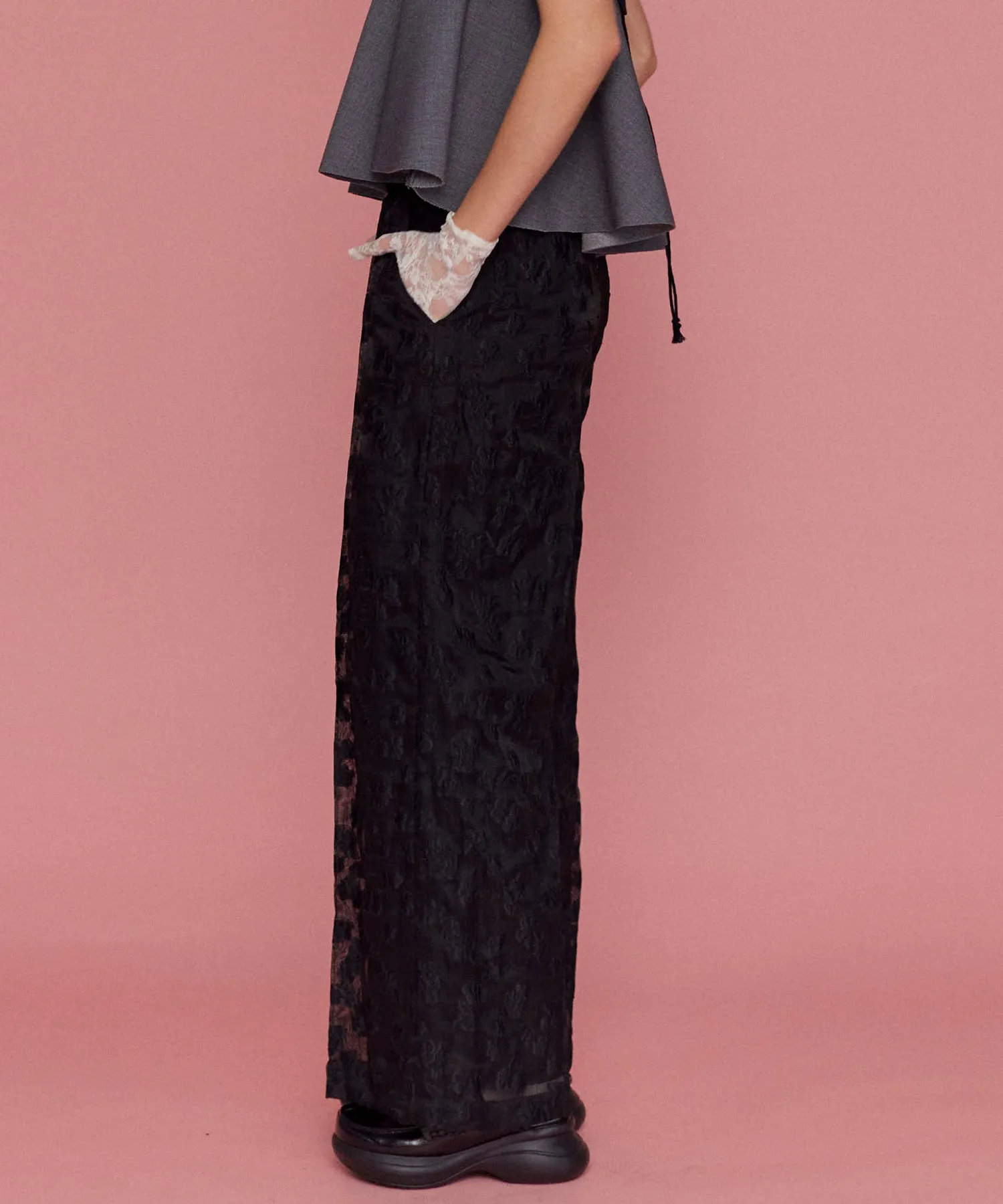 Sheer Jacquard Easy Pants