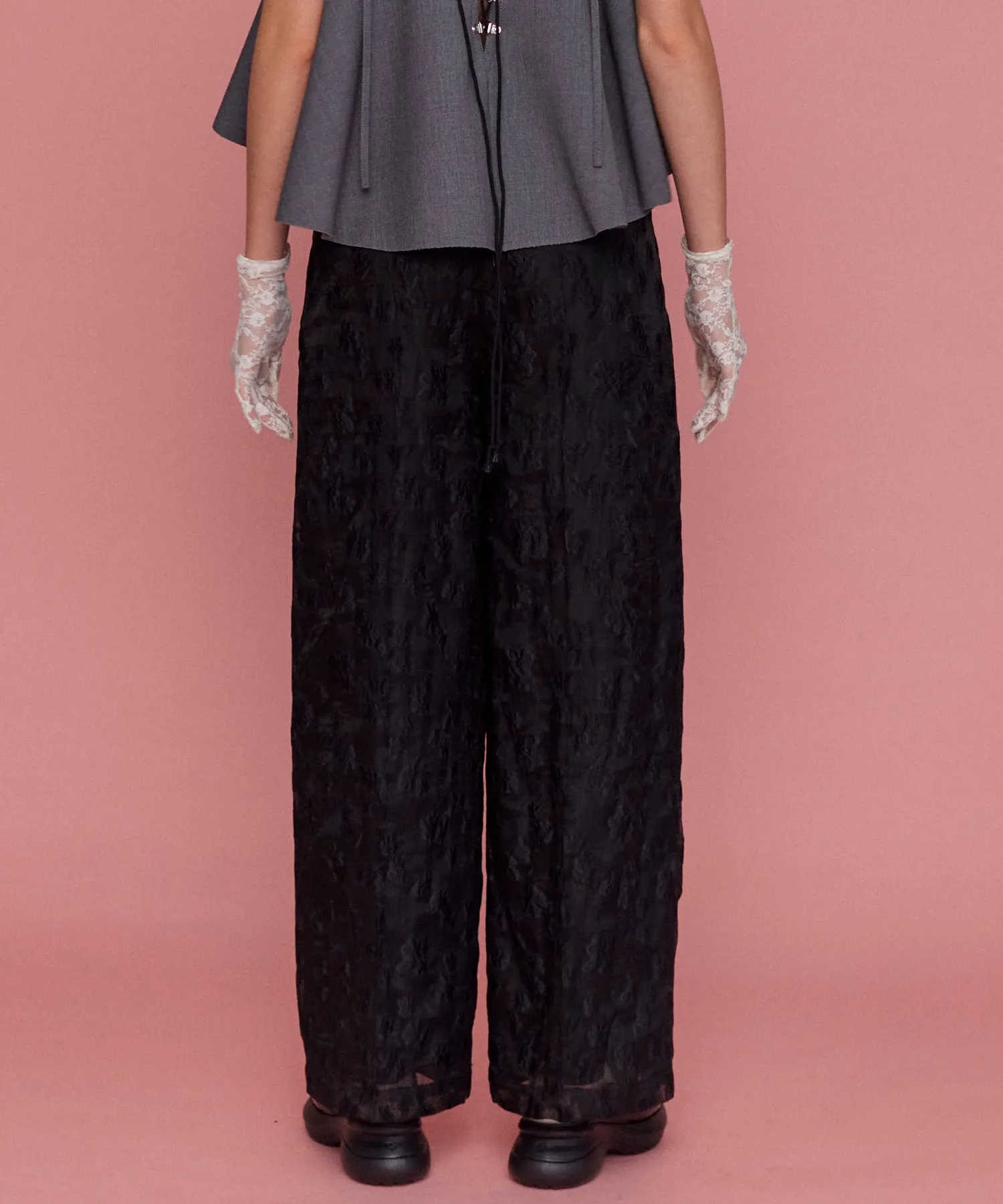 Sheer Jacquard Easy Pants