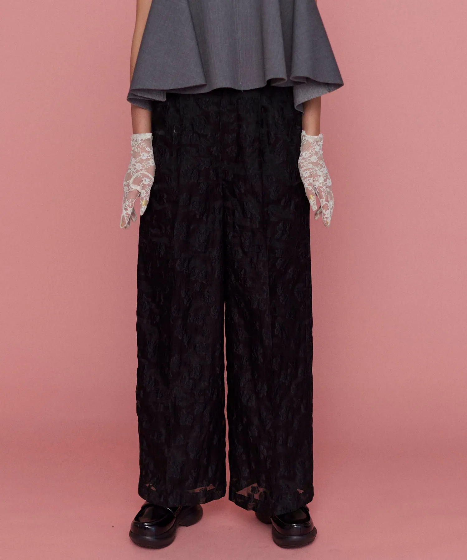Sheer Jacquard Easy Pants