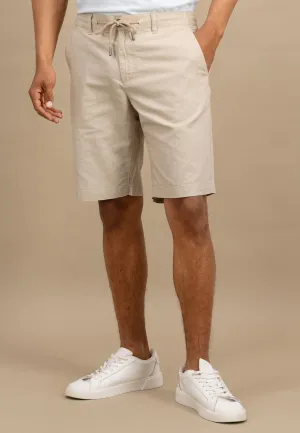 Shorts aus Baumwoll-Leinen-Mix mit Kordelzug