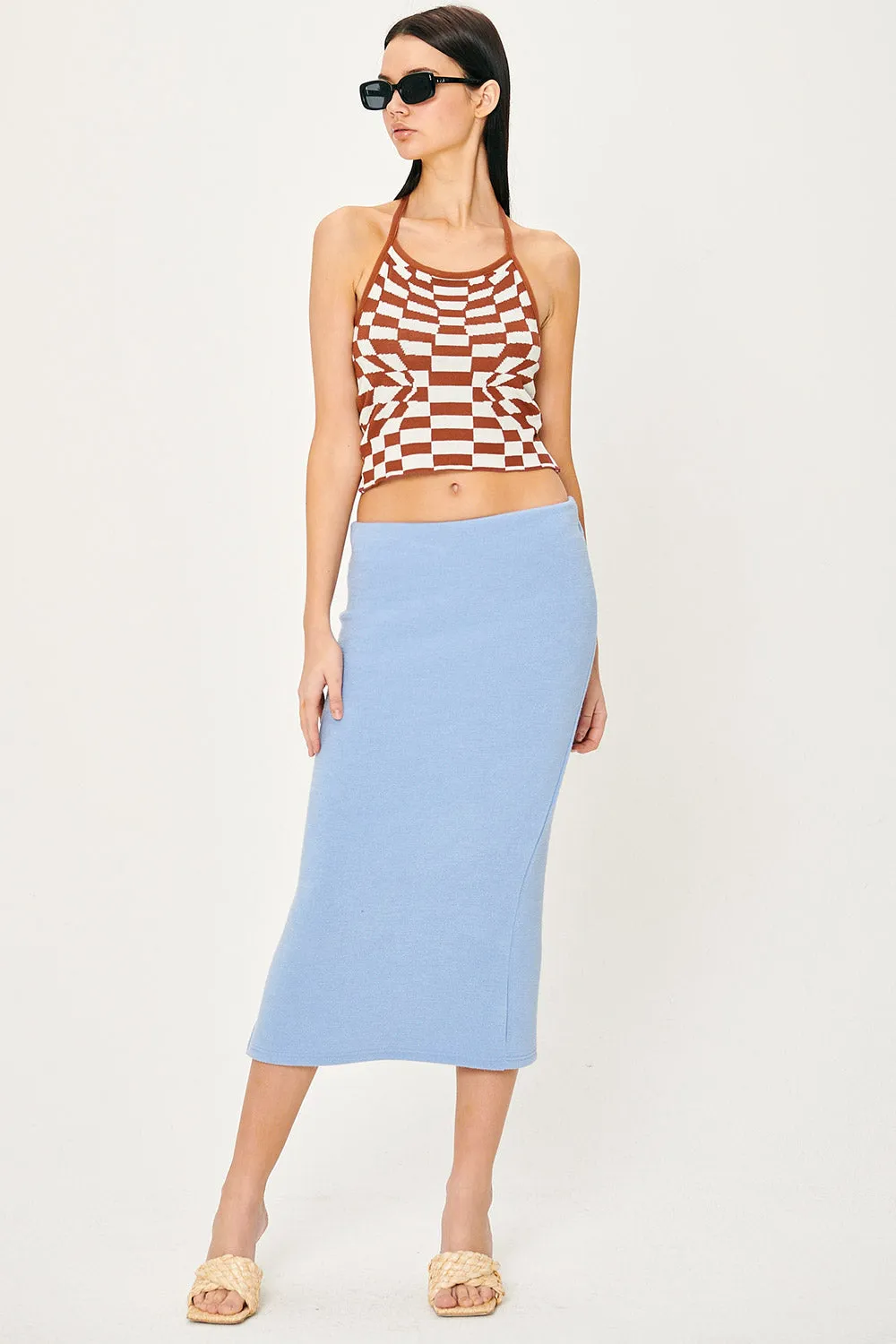 Skyler Checkerboard Halter Top