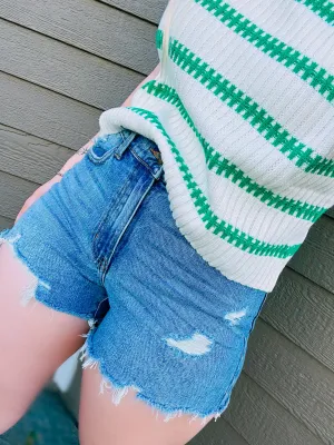 Slight Distressed Stretch Shorts